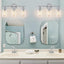 3 Lámparas baño modernas cromadas vidrio transparente 2 pack