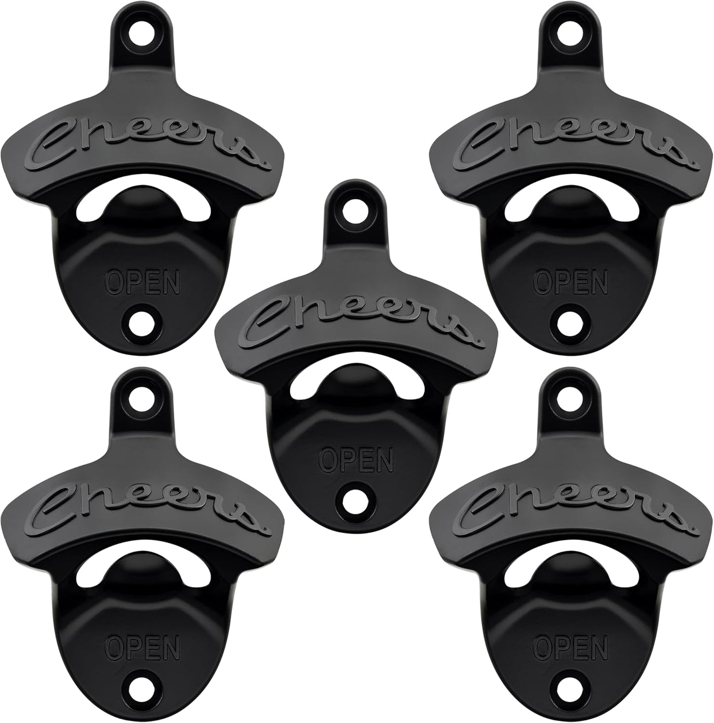 Abrebotellas pared acero inox color negro set 5