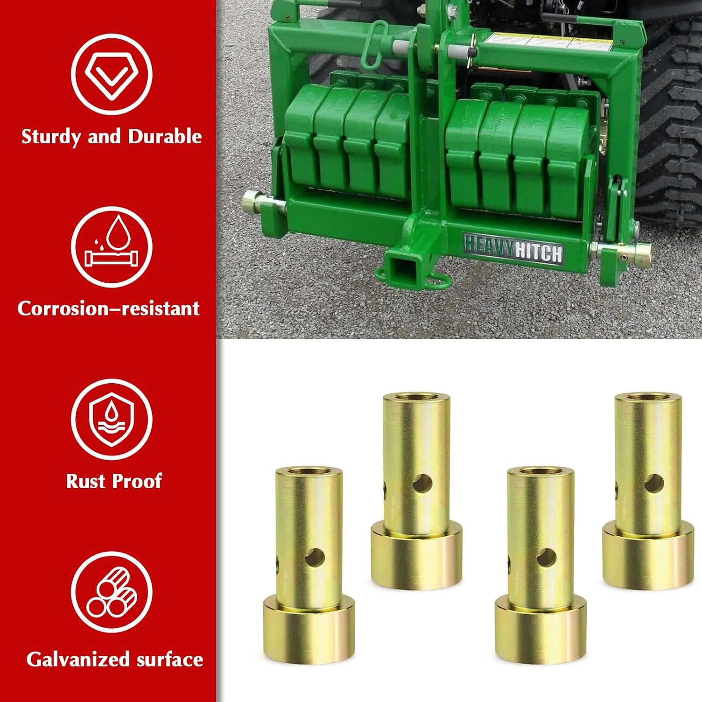 Kit bujes adaptador enganche rápido 3 puntos para tractores