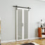 Puerta corredera granero 30x2x84" vidrio templado MDF blanc