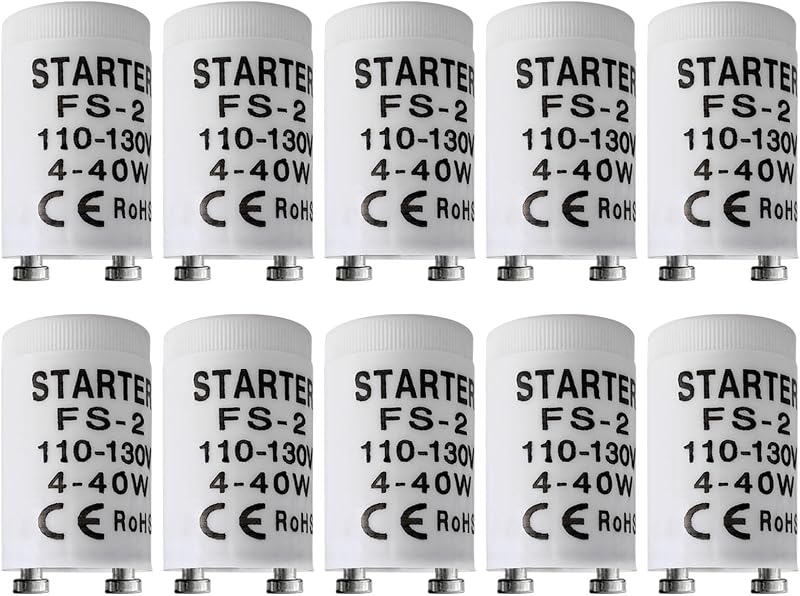 Arrancador fluorescente T8 1.1E2V CA 10 Uds comp GE FS-2