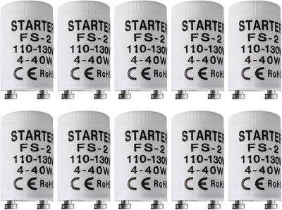Arrancador fluorescente T8 1.1E2V CA 10 Uds comp GE FS-2