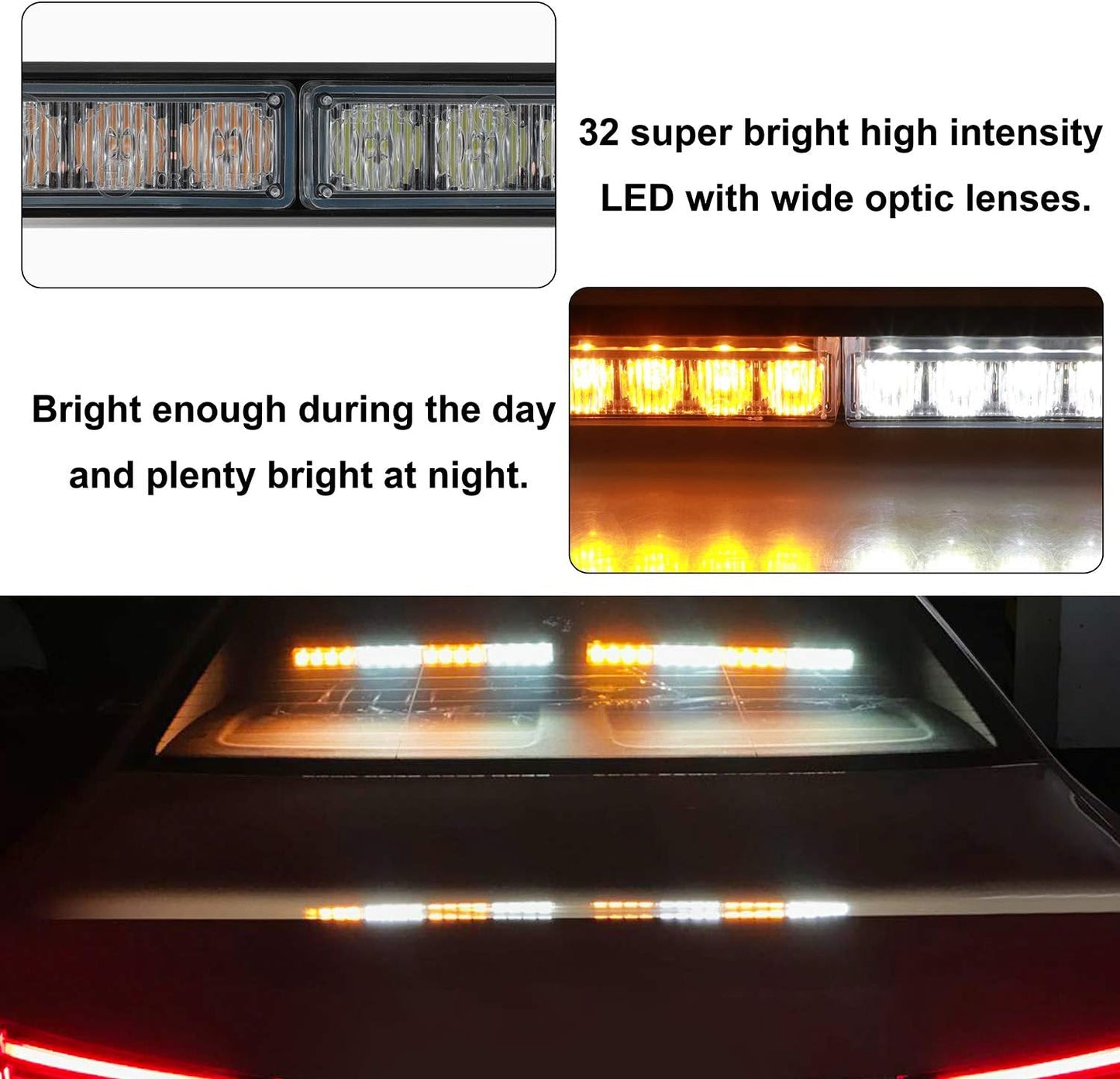 Barra luz LED intermitente 2x16.8" para asesor tráfico