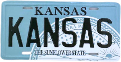 Imán matrícula Kansas 3.5x1.75pulg coleccionable