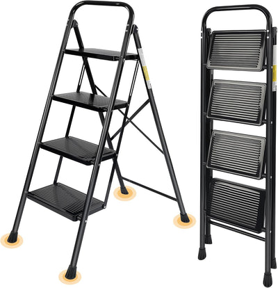 Escalera 4 escalones taburete plegable acero ligero para adultos