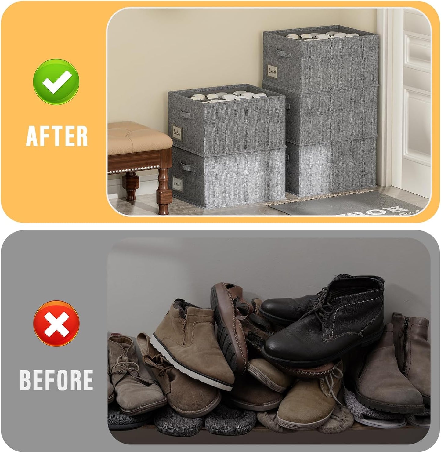 4 Organiz. Zapatos Plegables gris oscuro