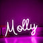 Letrero neón LED nombre Molly para dormitorio niños