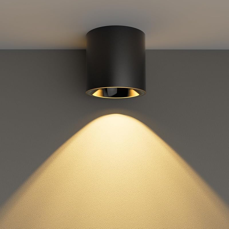 Foco techo LED negro 24W aluminio CRI90 sala