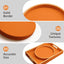 Organiz. escritorio bandeja cuero circular naranja