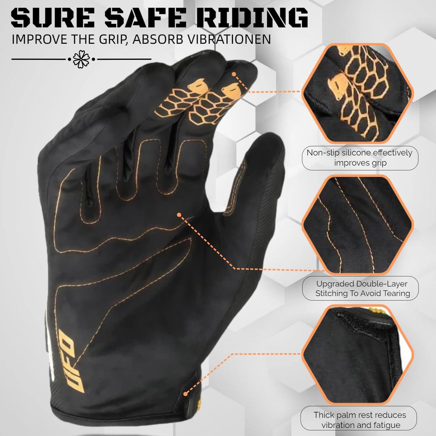 Guantes motocross transpirables ciclismo senderismo