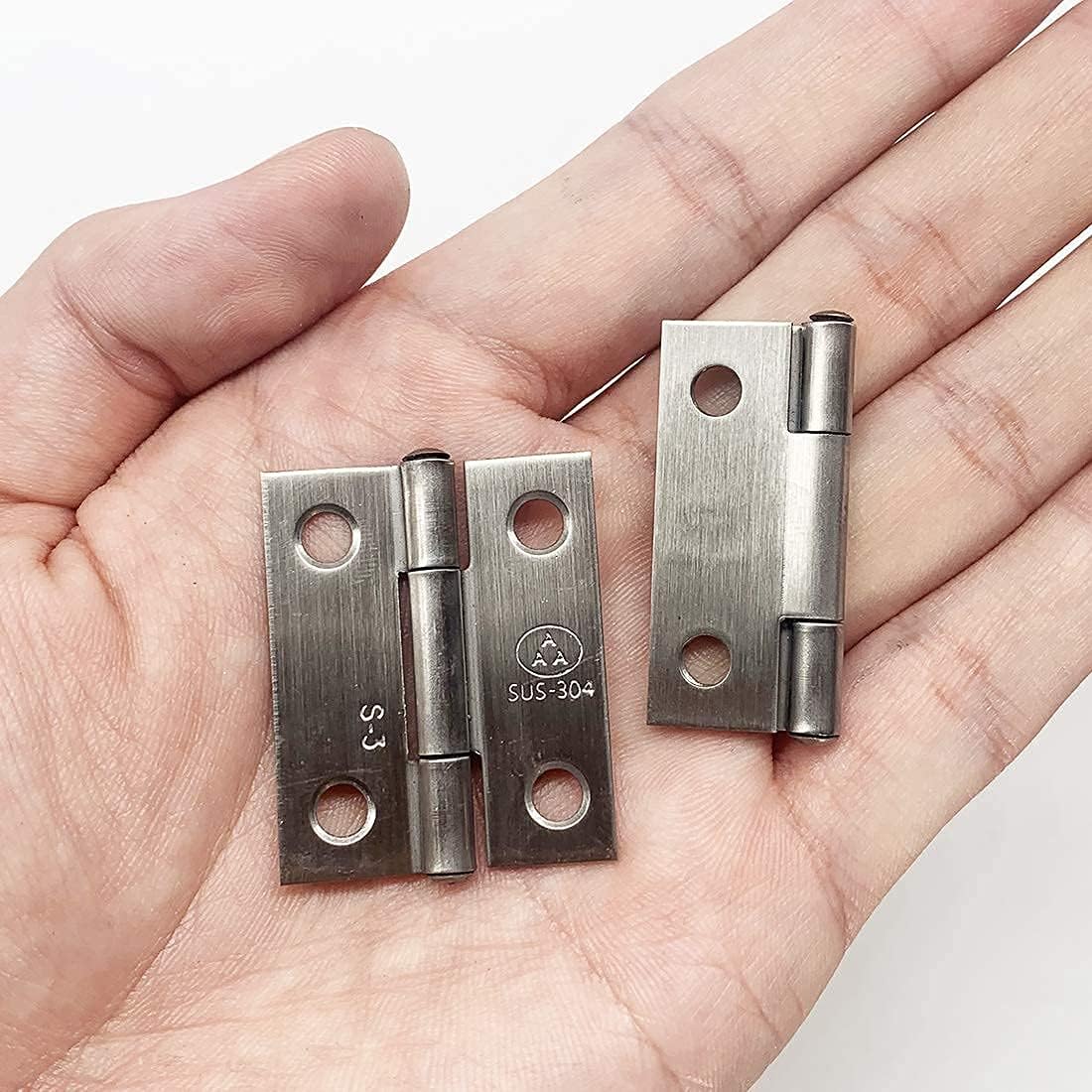10 Bisagras Plegables Acero Inox 1.5pulg para Muebles Hogar