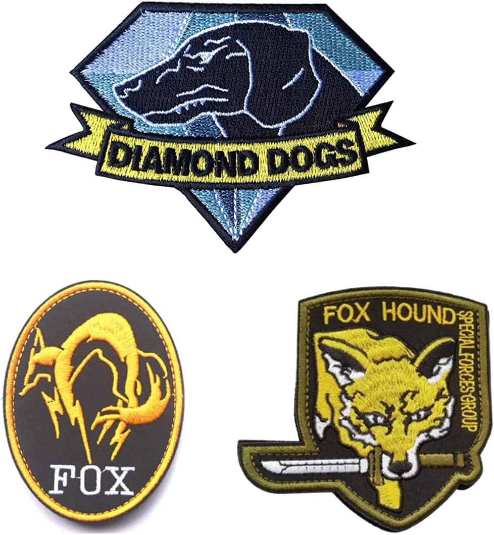 Parche zorro diseño perros diamante engranaje metal 3 pzas