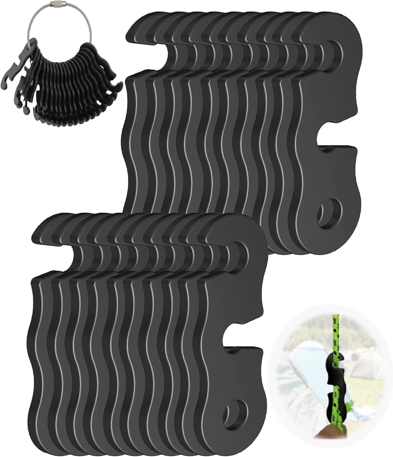 Tensor cuerda aluminio para tienda campaña ajustador cordón camping