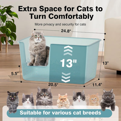 Caja arena extragrande para gatos 24.8x11.4x13pulg