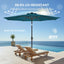 Sombrilla patio 9ft UPF50 8 varillas azul pavo real