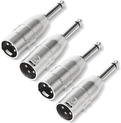 4 Adaptadores XLR macho a TRS 1/4 pulg plateado