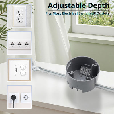 Caja eléctrica techo redondo PVC 4pulg ajustable 20pulg3 gris ETL