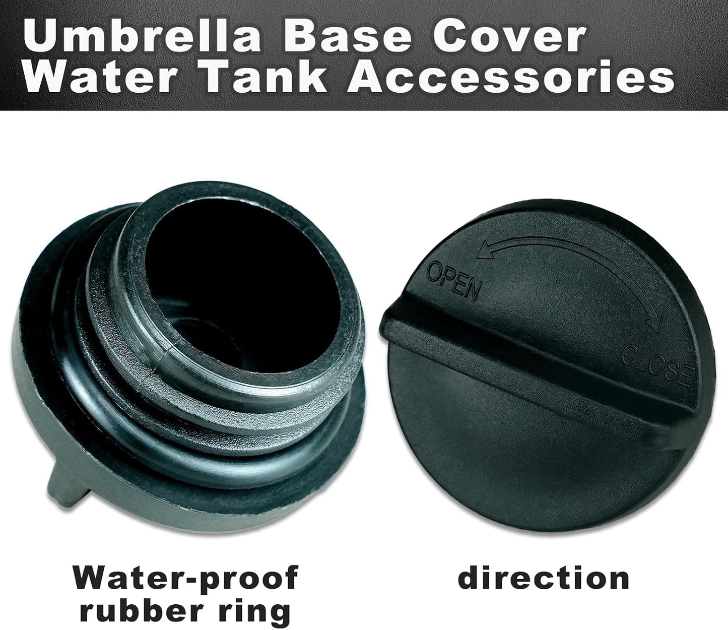 2 Pzas Paraguas Base Tapón Rellenable Agua Negro