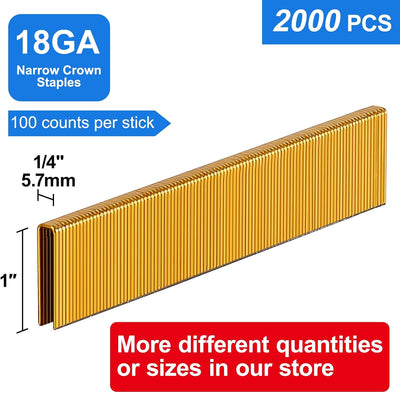 Grapas corona estrecha 1/4 pulg comp 2000 pzas
