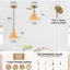 Luces colgantes madera isla cocina 8.3pulg ajustable dorada