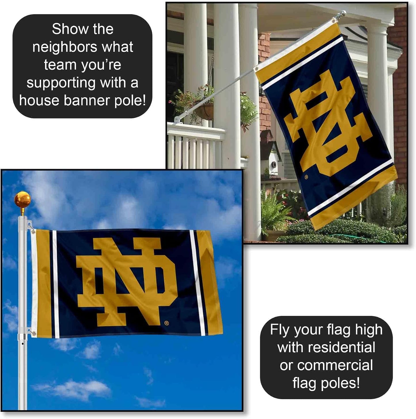 Bandera Irlandesa con Logotipo ND 3x5