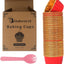 50 Tazas Papel Aluminio Rojo 3.5oz con Cucharas