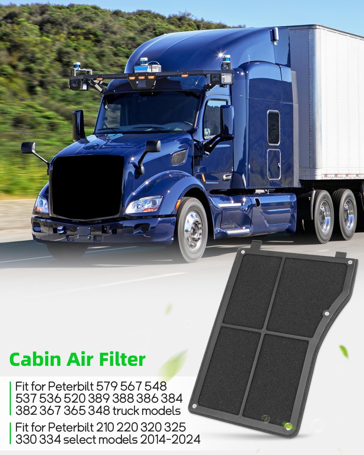 4 Filtros aire cabina camión Peterbilt 2023
