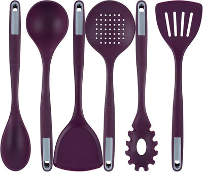 Set 6 Utensilios Silicona Púrpura Met Lux Alta Tolerancia