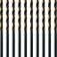 10 Brocas HSS M2 Negro y Bronce Vástago Recto