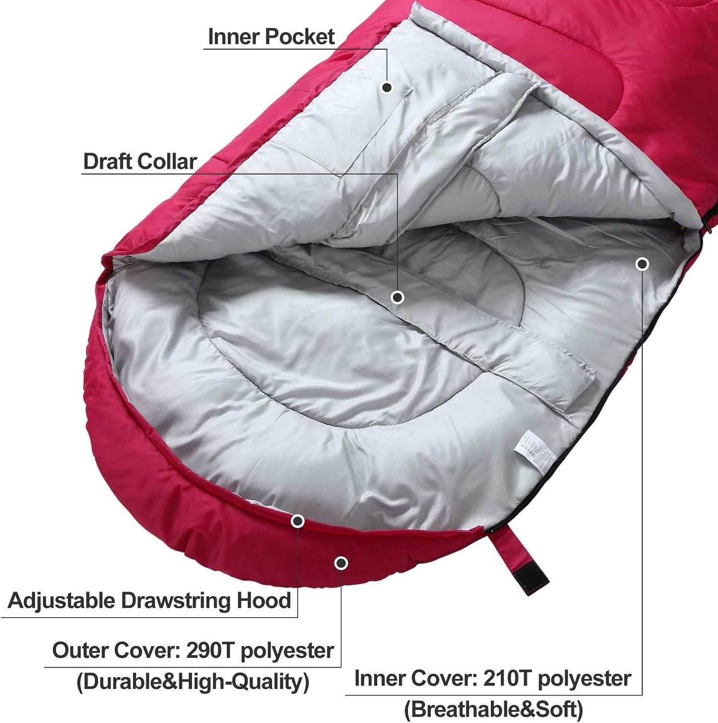 Saco dormir 3-4 estaciones ligero cálido impermeable