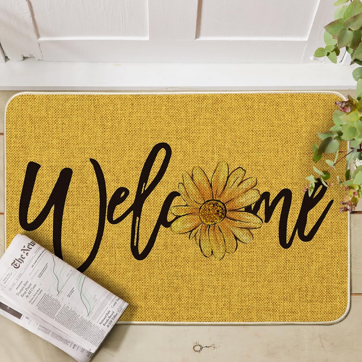 Tapete bienvenida primavera girasol 24x35pulg