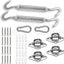 Kit herrajes acero inox 304 8pulg para toldo rectangular