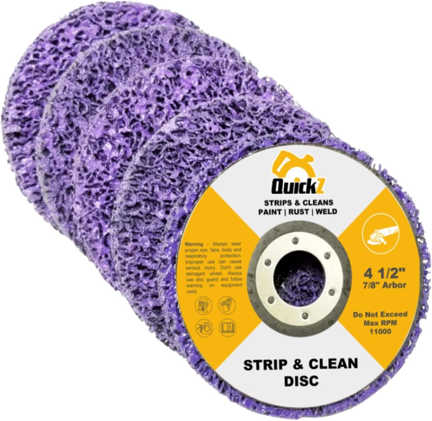 Removedor pintura óxido 4.5pulg disco abrasivo 5 pzas eje 7/8
