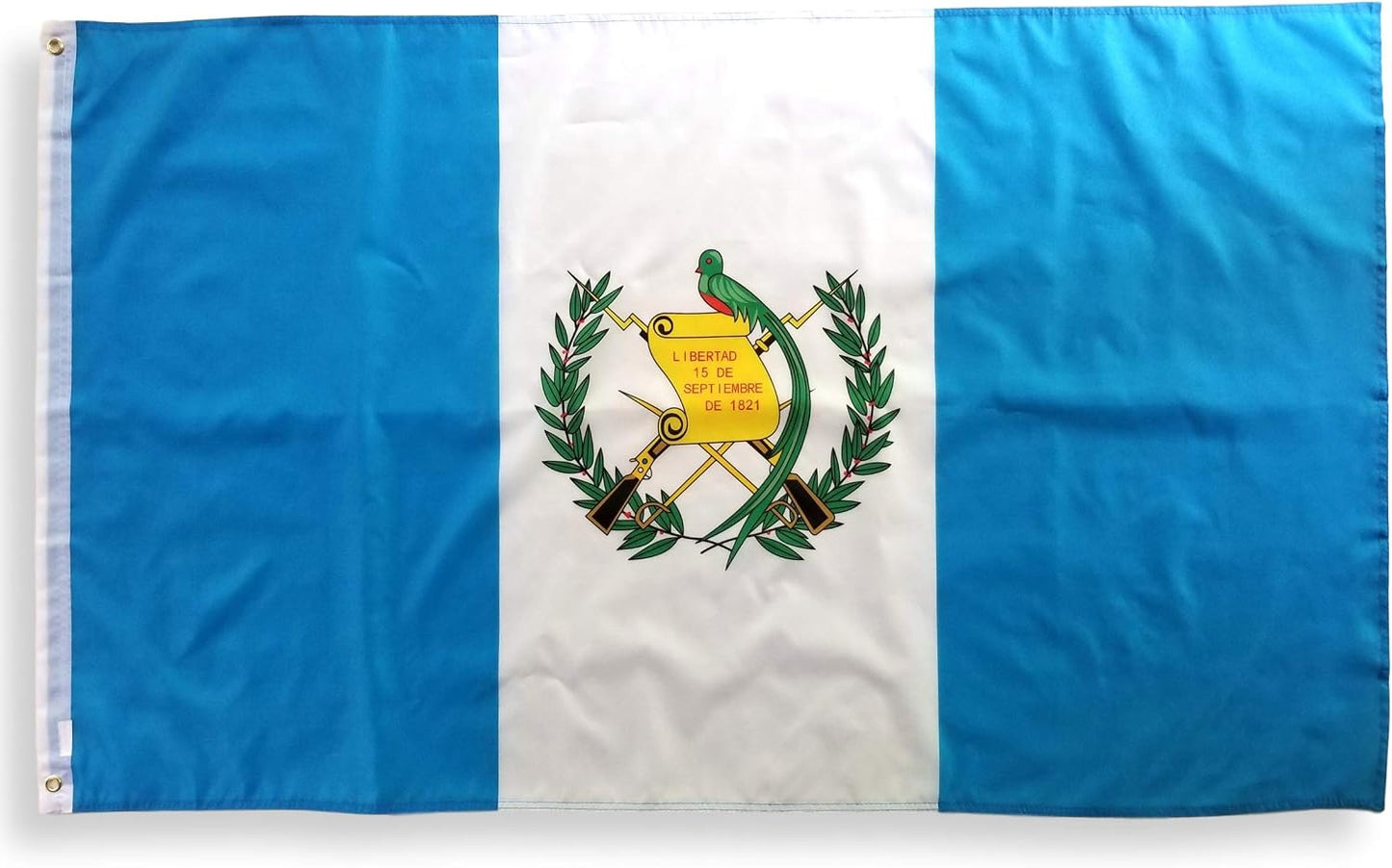 Bandera Guatemala 3x5ft tela poliéster bordes dobles