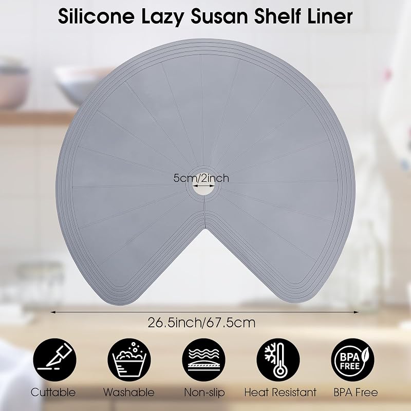 Alfombrilla silicona antiderrap para tocadiscos cocina gris