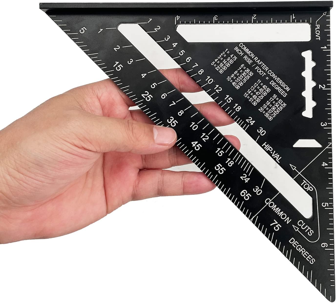 Regla de ángulo triángulo aluminio 7pulg carpintería