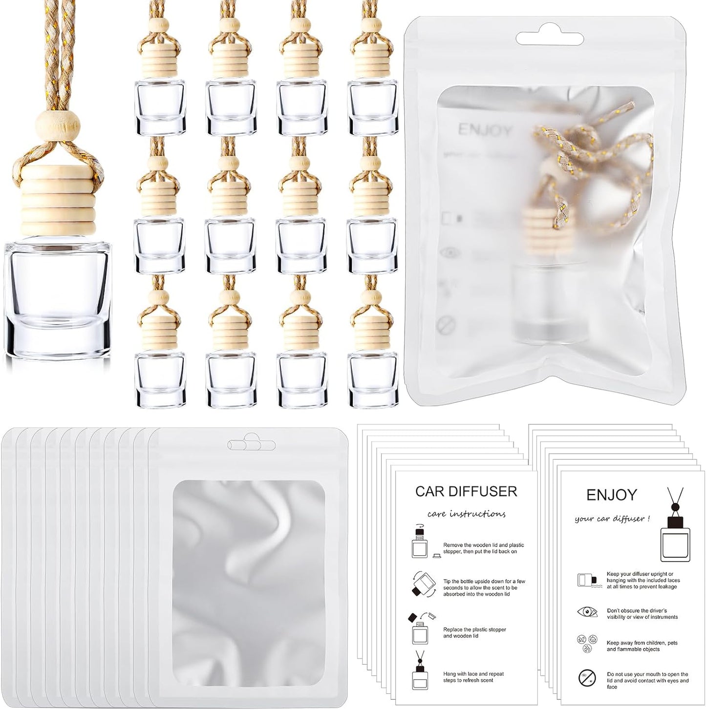 100 Set Botellas Difusoras Colgantes Auto 4x6"