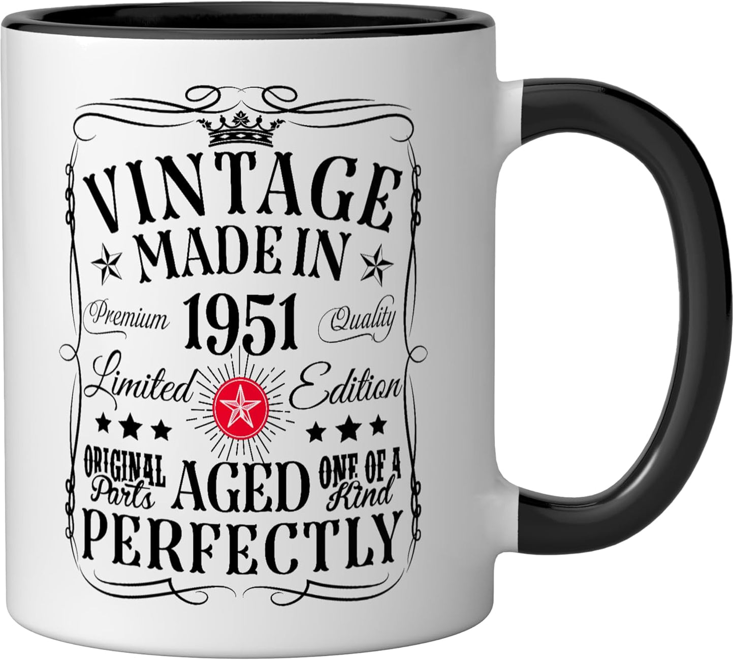 Taza Cerámica Edición 75 Años Negro/Blanco