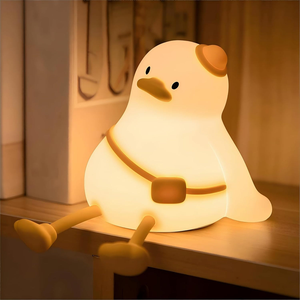 Luz nocturna de pato para bebé recargable tacto kawaii