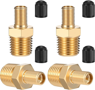 4 Adaptadores Inflado Latón Válvula Schrader Compresor Aire