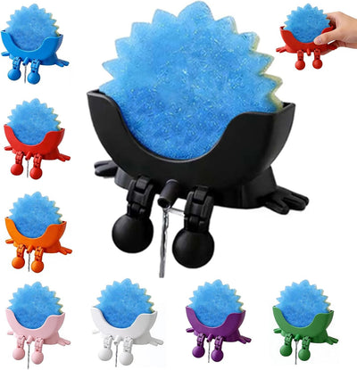 Soporte de esponja colgante con drenaje para fregadero de cocina