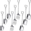 9 Cucharas Acero Inox para Postres Mini Palas Plateadas 4.8pulg