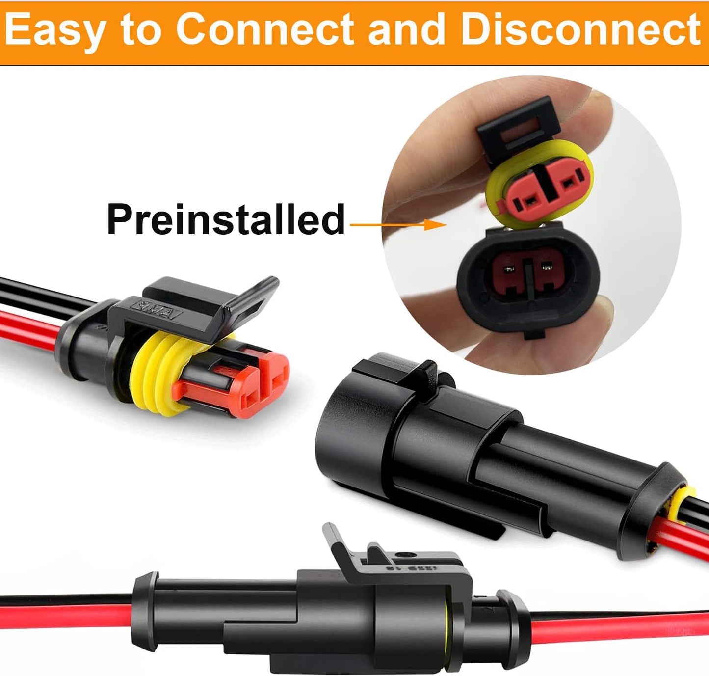 Conector cable 4 pines 18 AWG automotriz 10 kits