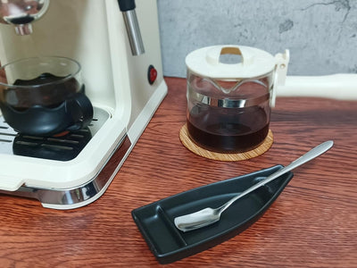Cuchara agitadora café con soporte para estación de café