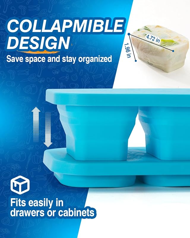 Bandejas silicona congelador con tapa plegables
