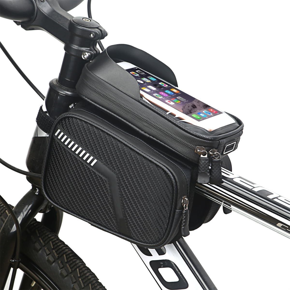 Bolsa bicicleta 2 bolsillos con bolsa teléfono impermeable