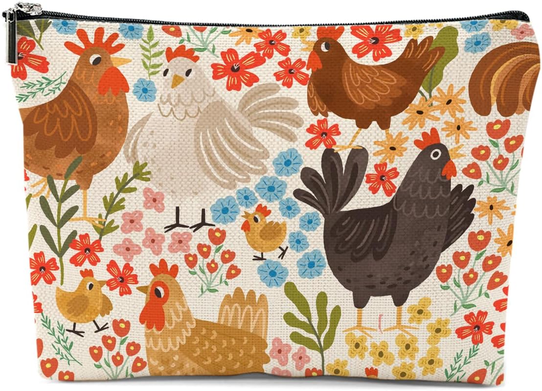 Bolsa maquillaje estética regalo perros gatos pato ganso pollo