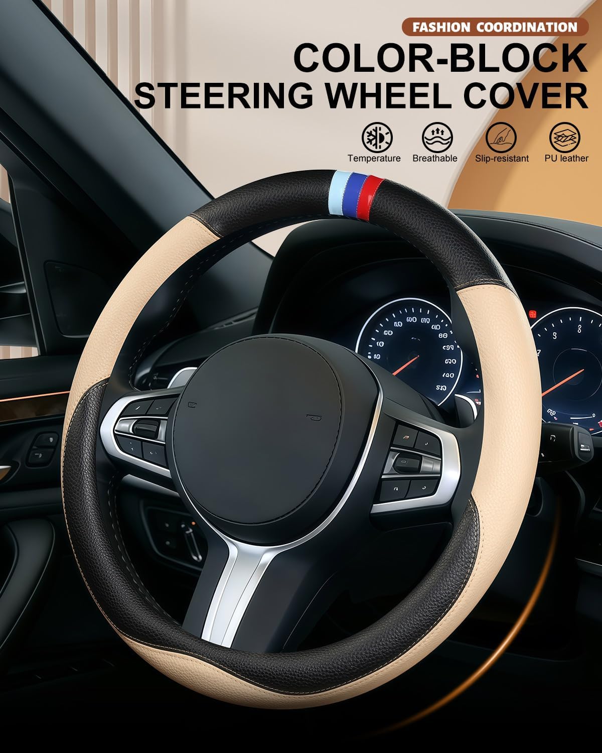 Funda volante BMW X1-X7 i3-i5 14.5-15" beige