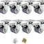 Set 8 ruedas caster TPR gris con freno placa giratoria