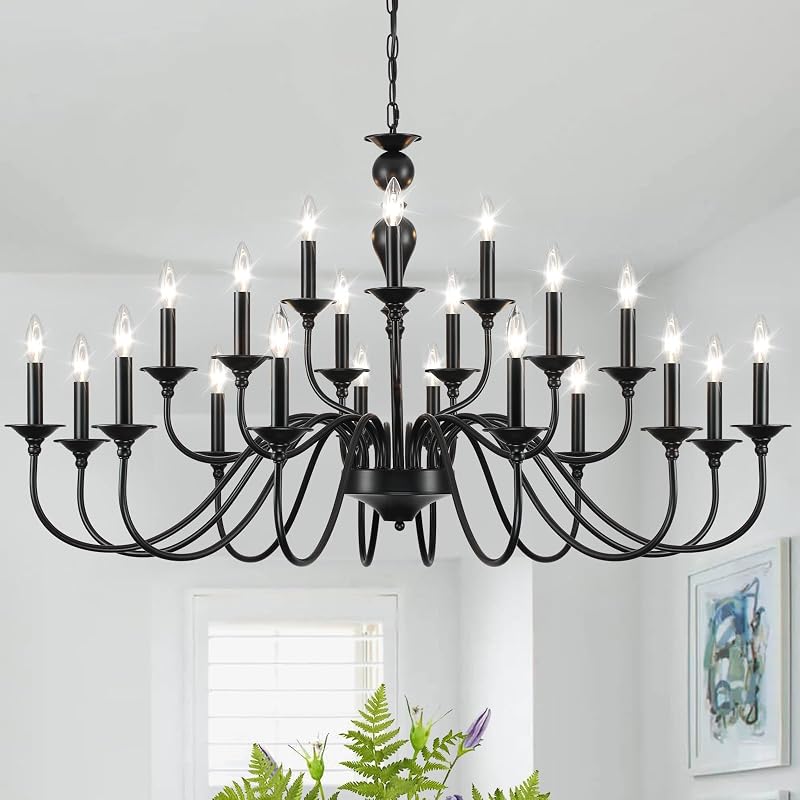 Candelabro negro 21 luces 49" para comedor y sala